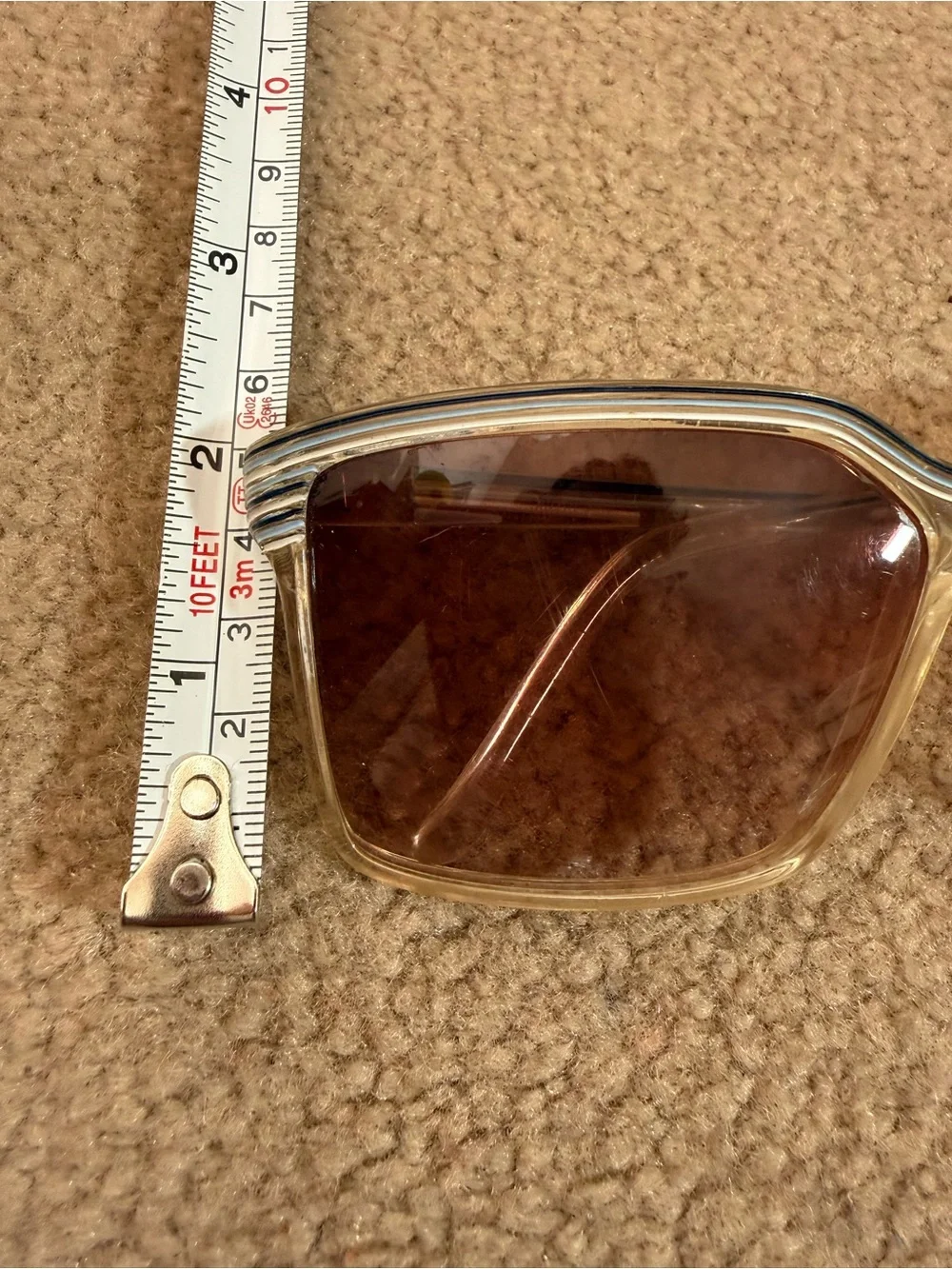 Vintage 1970's Blue white Clear plastic Oversized Grandma Sunglasses